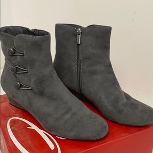 Impo grey suede booties